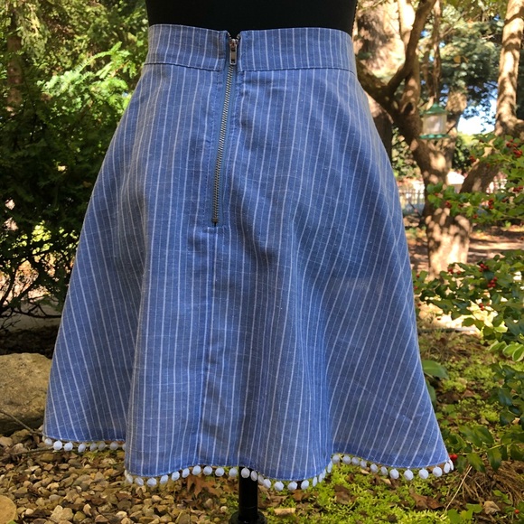 Striped Baby Blue L’Atiste Fringe Skirt - Picture 8 of 14
